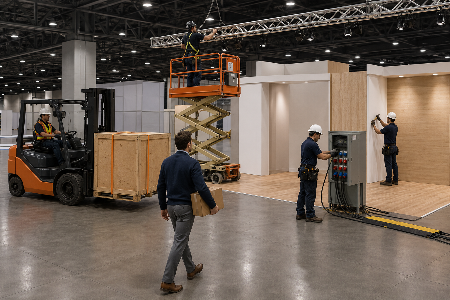 union labor cost for booth installation in las vegas required union tasks